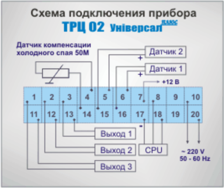 Схема подключения ТРЦ-02